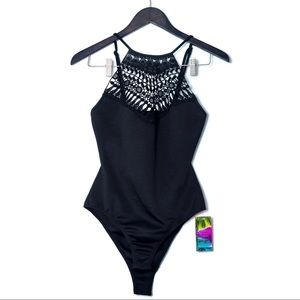NWT Breaking Waves Black one piece swimsuit